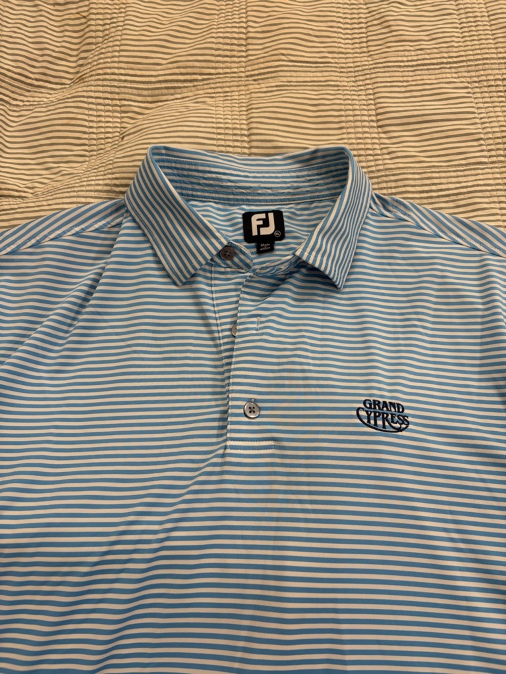 FootJoy Grand Cypress Blue & White Striped Polo